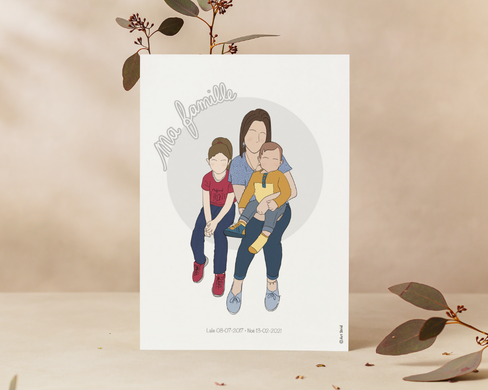Illustration personnalisée de ma famille